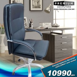 Executive Modern Manager Chair DIPLOMAT Steel Chrome Black